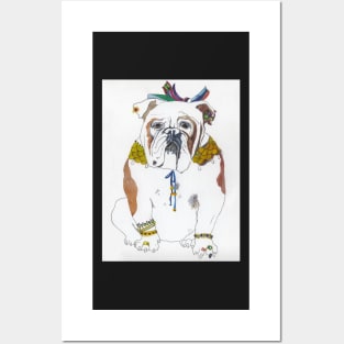 English bulldog elegant and shy. Posters and Art